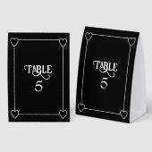 Plaque De Table Romantic Hearts Decorative Black and White Number (Recto/verso)