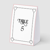 Plaque De Table Romantic Hearts Decorative Black and White Number (Verso)