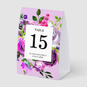 Plaque De Table Romantic Purple Floral Wedding Table Number (Recto)