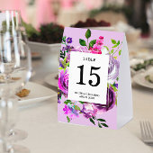 Plaque De Table Romantic Purple Floral Wedding Table Number