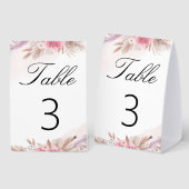 Plaque De Table Romantic Rose and Champagne Boho Chic Wedding (Recto/verso)