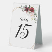 Plaque De Table Romantique Bourgogne Blush rose floral géométrique (Verso)