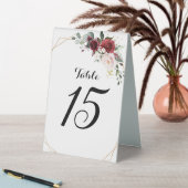 Plaque De Table Romantique Bourgogne Blush rose floral géométrique (En SItu (Tableau))