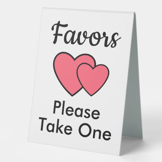 Plaque De Table Romantique rose Coeur mariage Favoriser (Recto)