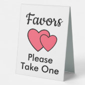 Plaque De Table Romantique rose Coeur mariage Favoriser (Verso)