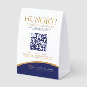 Plaque De Table Room service food ordering Hotel Motel B&B QR code (Recto)