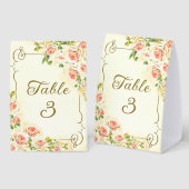 Plaque De Table Rose antique 4 x 6 Numéro de tableau (Recto/verso)