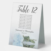 Plaque De Table Rose bleu pâle Numéro de Mariage Tableau de sièges (Recto)