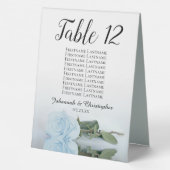 Plaque De Table Rose bleu pâle Numéro de Mariage Tableau de sièges (Verso)