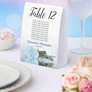 Plaque De Table Rose bleu pâle Numéro de Mariage Tableau de sièges