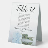 Plaque De Table Rose bleu pâle Numéro de Mariage Tableau de sièges (Recto)