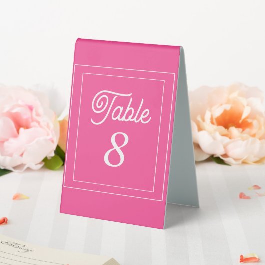 Plaque De Table Rose Chaud, Lignes modernes (In SItu (Mariage))