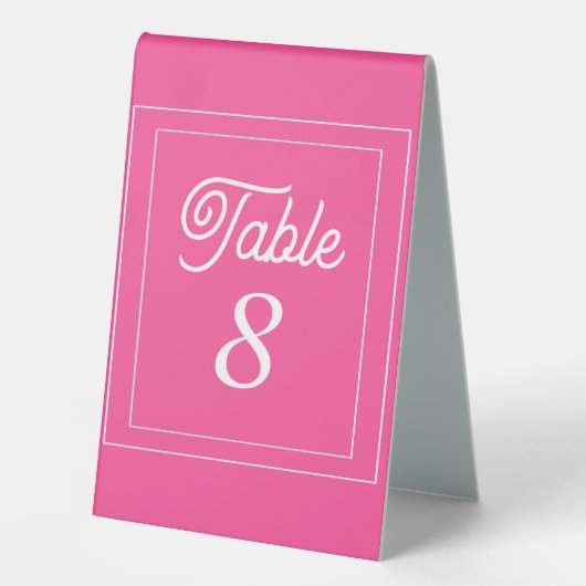 Plaque De Table Rose Chaud, Lignes modernes (Recto)