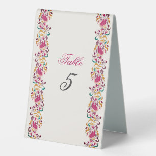 Plaque De Table Rose Classique Verte Jaune Floral Cygne Oiseau Mar