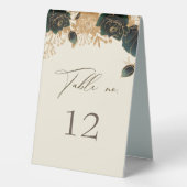 Plaque De Table Rose D'Aquarelle Or Numéro De Table Et Menu Mariag (Verso)
