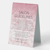 Plaque De Table Rose de la sécurité de la santé Gold Parties scint (Verso)