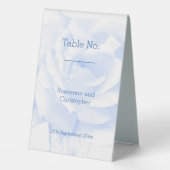 Plaque De Table Rose Design Mariage couleur bleu (Verso)