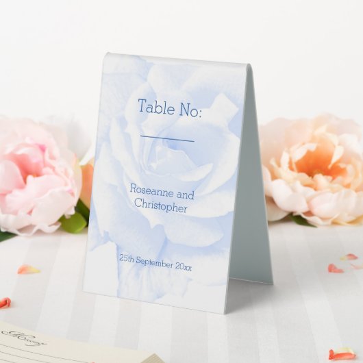 Plaque De Table Rose Design Mariage couleur bleu (In SItu (Mariage))