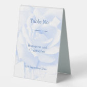 Plaque De Table Rose Design Mariage couleur bleu (Recto)