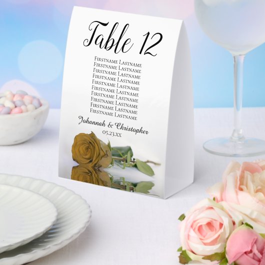 Plaque De Table Rose en or Siège Mariage Numéro du tableau (Insitu (mariage))