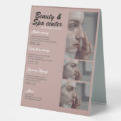 Plaque De Table Rose et noir et blanc Simple Beauté & Spa (Recto)