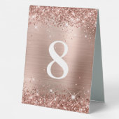Plaque De Table Rose Gold Pailleté Numéro de Mariage (Verso)