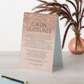 Plaque De Table Rose Gold Parties scintillant Santé Sécurité Coiff (En SItu (Tableau))