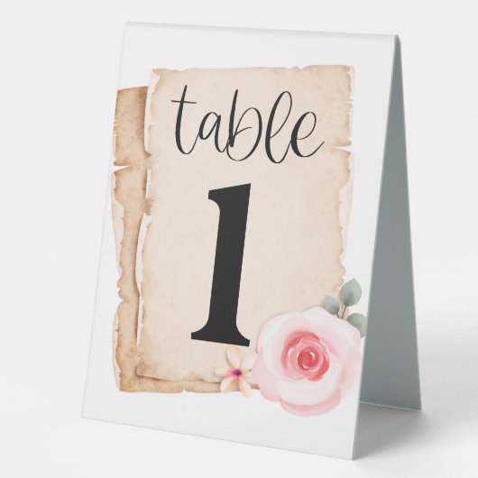 Plaque De Table Rose numéro un (Recto)