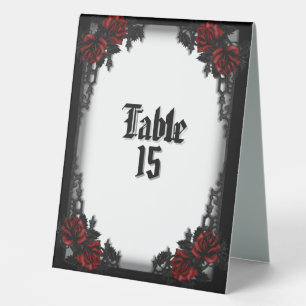 Plaque De Table Rose rouge gothique blanc
