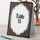 Plaque De Table Rose rouge gothique blanc (En SItu (Tableau))