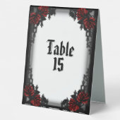 Plaque De Table Rose rouge gothique blanc (Verso)