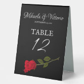 Plaque De Table Rose sanglant Mariage gothique (Recto)