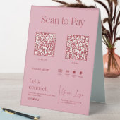 Plaque De Table Rose saumon Scannez pour payer  (En SItu (Tableau))