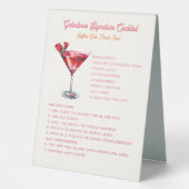 Plaque De Table Rose Thème Self-Sert Signature Cocktail (Recto)