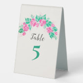 Plaque De Table Rose Vert Rose Pétales Fleurs Jardin Mariage (Verso)