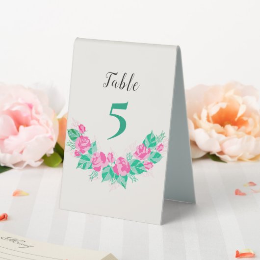 Plaque De Table Rose Vert Rose Pétales Fleurs Jardin Mariage (In SItu (Mariage))