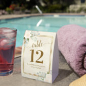 Plaque De Table Roses blanches et Eucalyptus Mariage Numéro de tab (InVersositu (sur table))