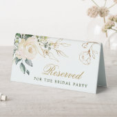 Plaque De Table Roses blanches Vert Carte Place Table Tente Signal (En SItu (Tableau))