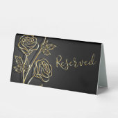 Plaque De Table Roses d'or sur réserve noire (Recto)