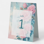 Plaque De Table Roses roses Mariages Engagement nuptial Numéro PER (Verso)