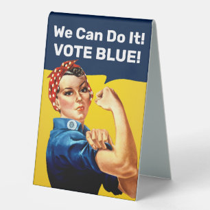 Plaque De Table Rosie la riveteuse Bleu voté
