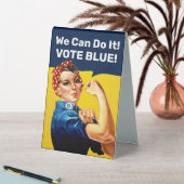 Plaque De Table Rosie la riveteuse | Bleu voté | (En SItu (Tableau))