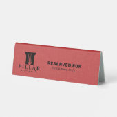 Plaque De Table Rouge Lin Gris Logo Personnalisé (Verso)