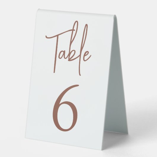 Plaque De Table Rouille | Numéro de table de script manuscrit (Recto)