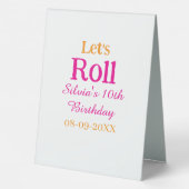 Plaque De Table Roulons heureux 10e anniversaire ajouter nom retro (Verso)