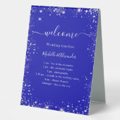 Plaque De Table Royal bleu argent parties scintillant programme de (Recto)