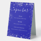 Plaque De Table Royal blue parties scintillant mariage menu (Recto)