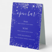 Plaque De Table Royal blue parties scintillant mariage menu (Verso)