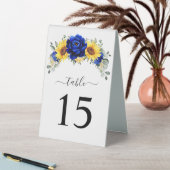 Plaque De Table Royal Blue Rustic Sunflower Numéro de table Mariag (En SItu (Tableau))