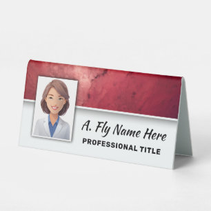 Plaque De Table Ruby Red Stone Professional Nom photo Logo